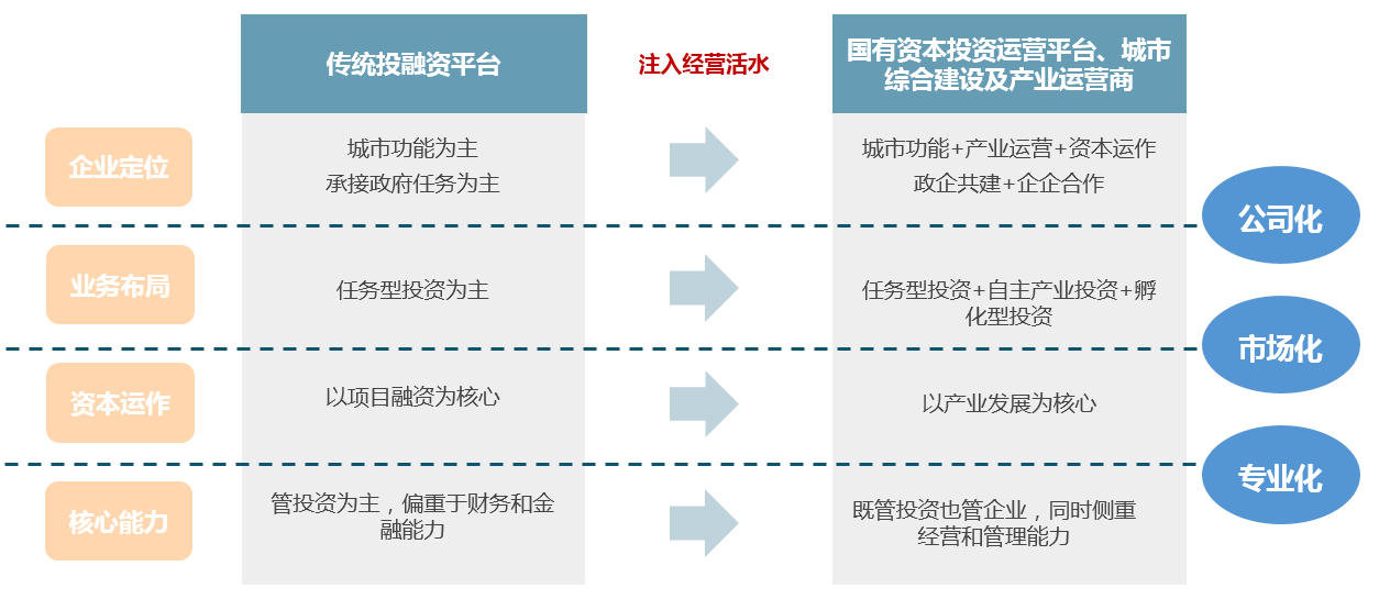 從企業(yè)定位、業(yè)務(wù)布局、資本運(yùn)作、核心能力構(gòu)建等方面規(guī)劃平臺(tái)公司化債路徑